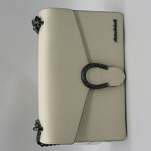 80- Marina Galanti Crossbody Bag Genuine Italian Leather Off White Color NWT